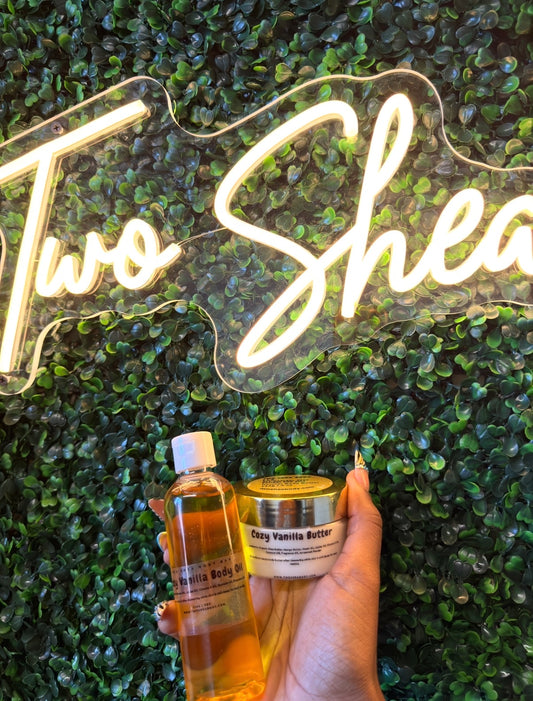 Two Shea Body's Oil and Butter Bundle (Includes 4oz butter & 4oz oil)